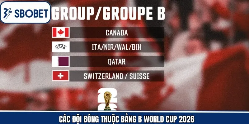 Danh sách ứng viên tại bảng B World Cup 2026
