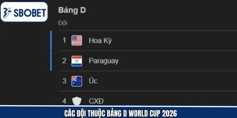 Những cái tên nổi bật tham dự tại bảng D WC 2026
